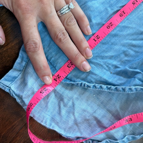 Cloth & Stone Chambray Denim Ombre Button Up Shirt Women's Size S - Picture 9 of 10